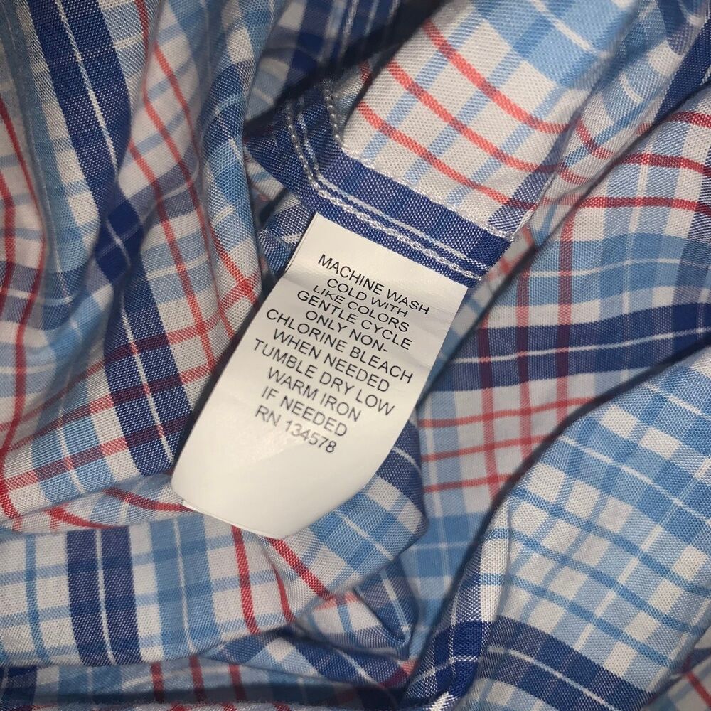 Vineyard Vines Mens Medium Button Down Shirt Blue Plaid Slim Fit Whale Preppy - Picture 5 of 5